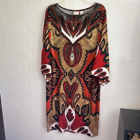 Chico's 3/4 Bell Sleeve Shift Dress Chicos size 3 - Picture 1 of 5